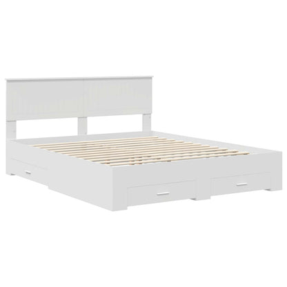 vidaXL Bed Frame with Drawer White 160 x 200 cm Engineered Wood