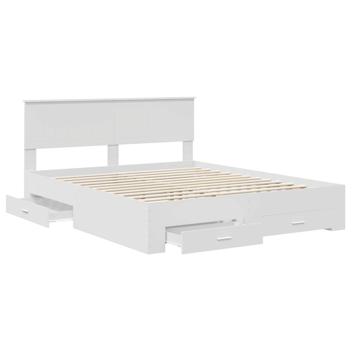 vidaXL Bed Frame with Drawer White 160 x 200 cm Engineered Wood