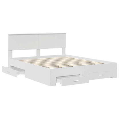 vidaXL Bed Frame with Drawer White 160 x 200 cm Engineered Wood