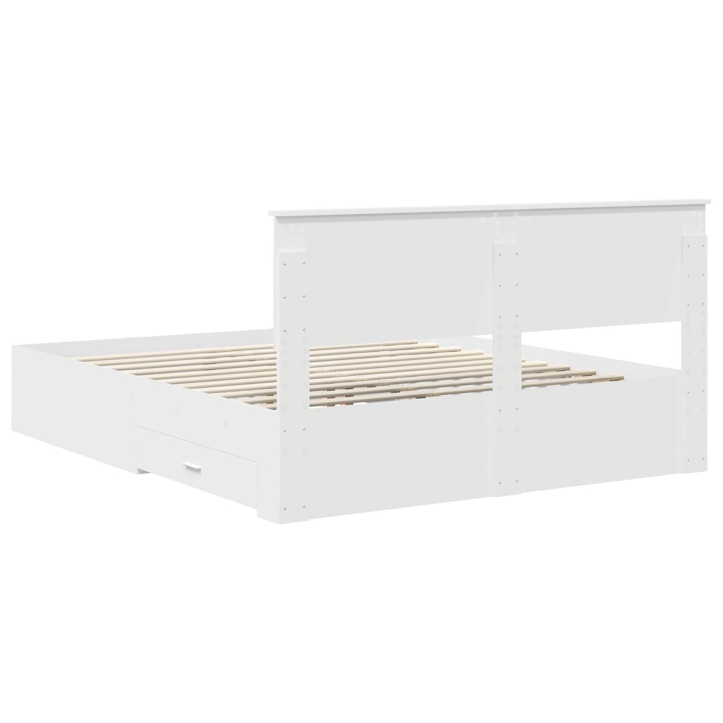 vidaXL Bed Frame with Drawer White 160 x 200 cm Engineered Wood