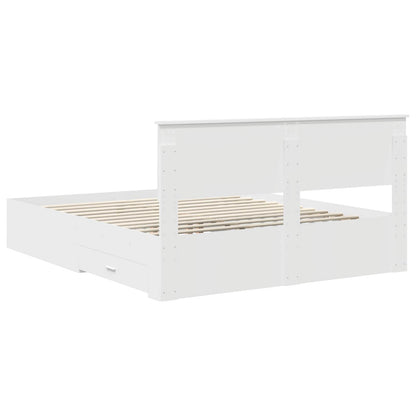 vidaXL Bed Frame with Drawer White 160 x 200 cm Engineered Wood