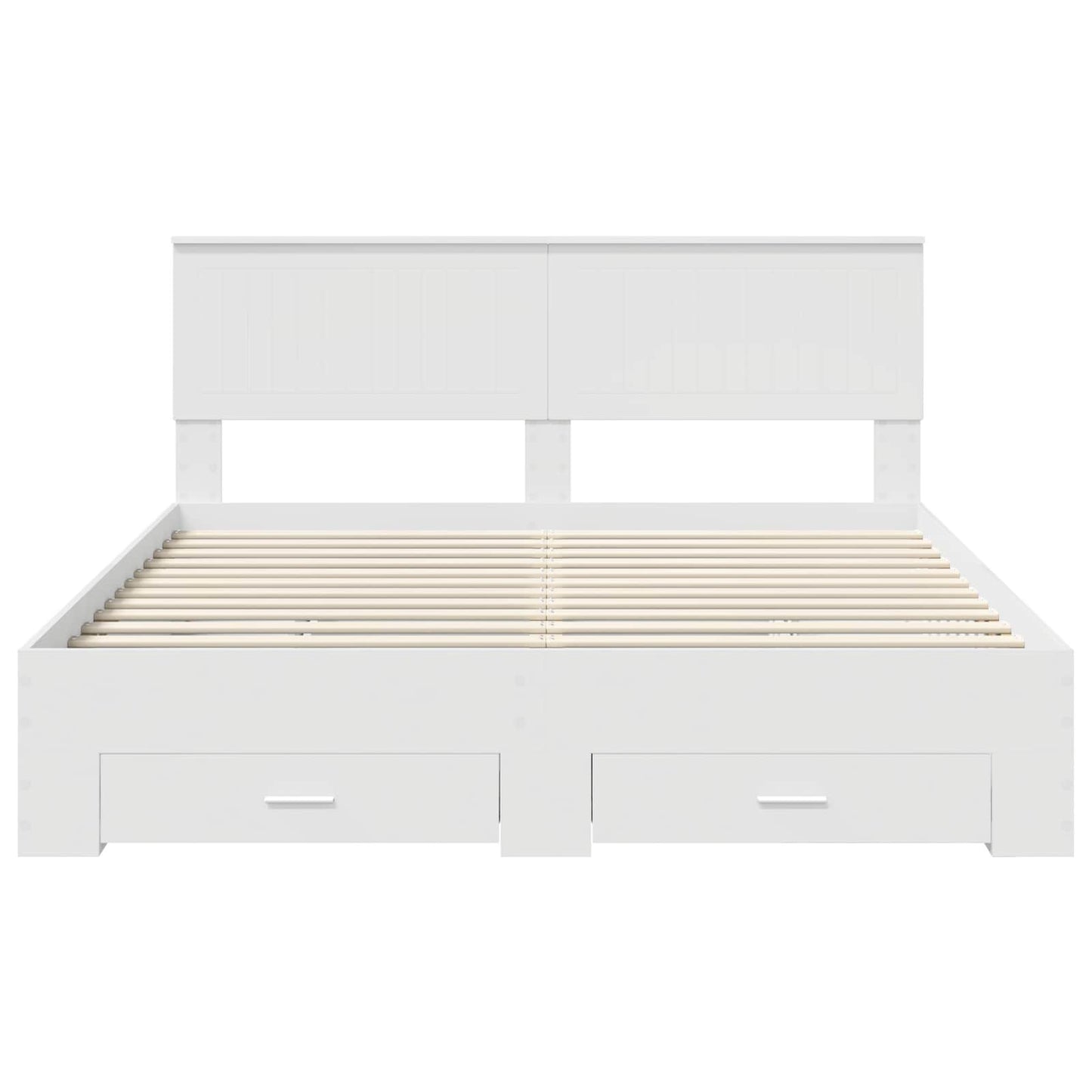vidaXL Bed Frame with Drawer White 160 x 200 cm Engineered Wood