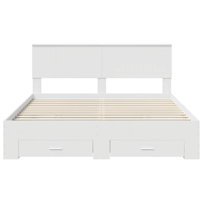 vidaXL Bed Frame with Drawer White 160 x 200 cm Engineered Wood