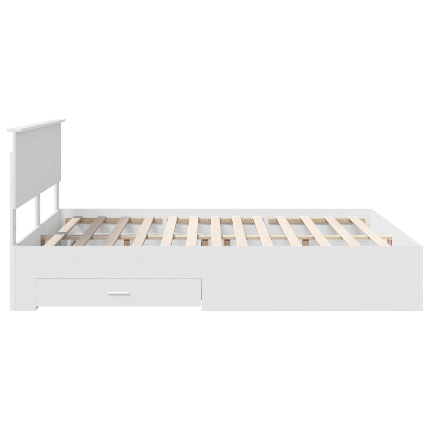 vidaXL Bed Frame with Drawer White 160 x 200 cm Engineered Wood