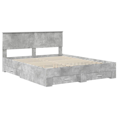 vidaXL Bed Frame Concrete Grey 160 x 200 cm Engineered Wood