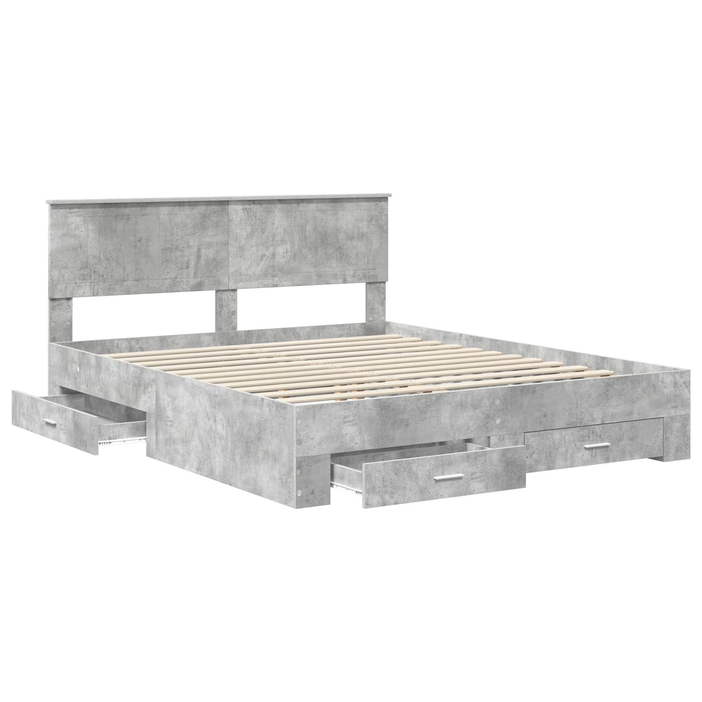 vidaXL Bed Frame Concrete Grey 160 x 200 cm Engineered Wood