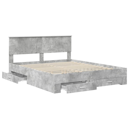 vidaXL Bed Frame Concrete Grey 160 x 200 cm Engineered Wood