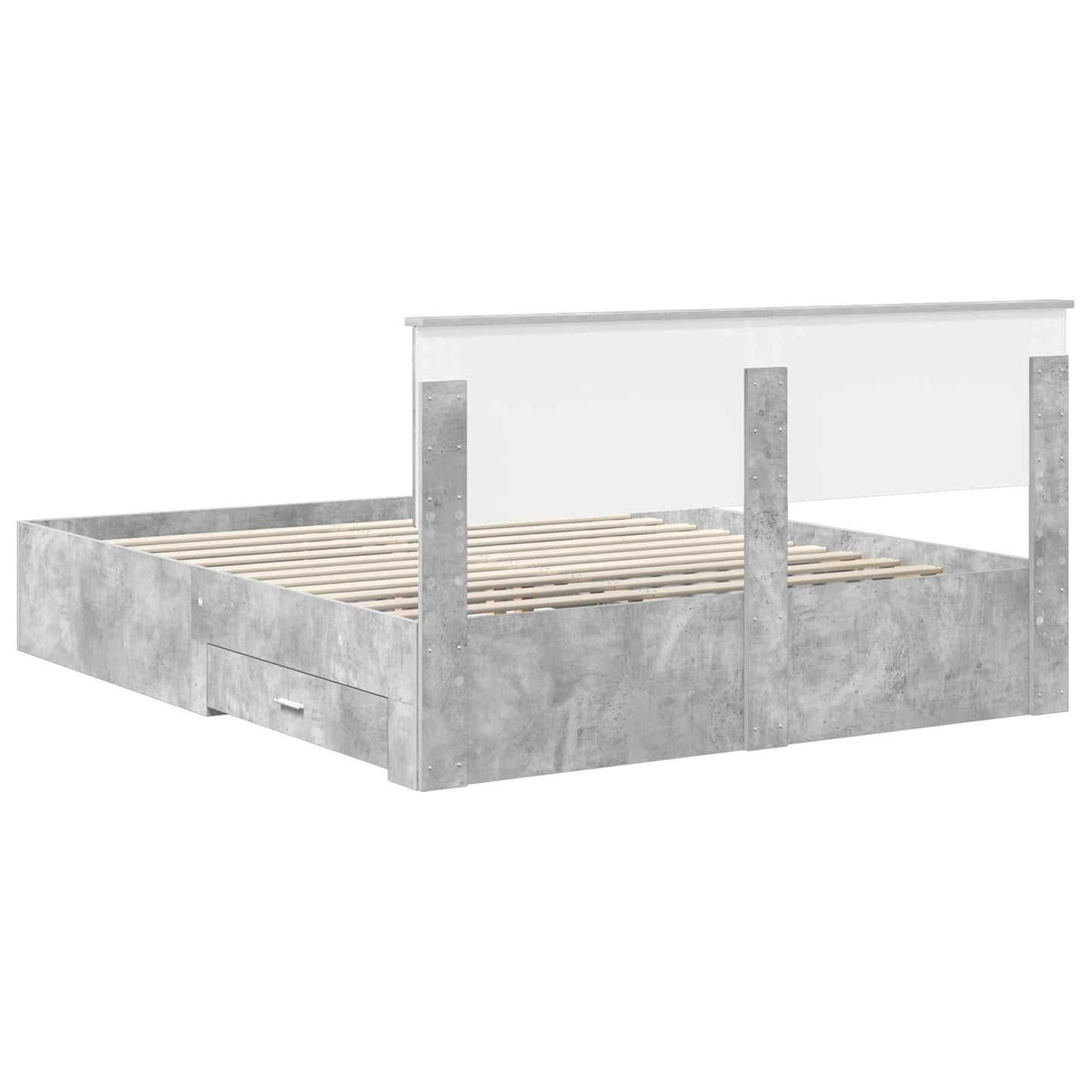 vidaXL Bed Frame Concrete Grey 160 x 200 cm Engineered Wood