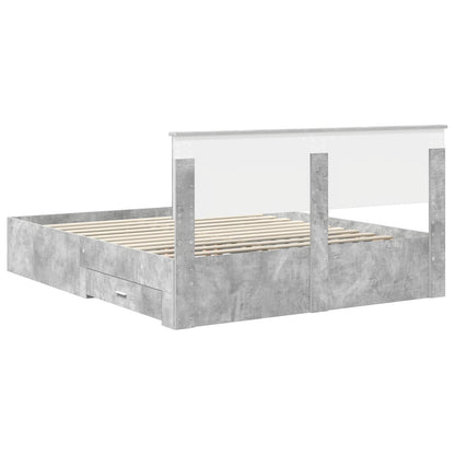 vidaXL Bed Frame Concrete Grey 160 x 200 cm Engineered Wood