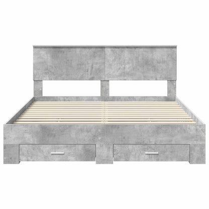 vidaXL Bed Frame Concrete Grey 160 x 200 cm Engineered Wood