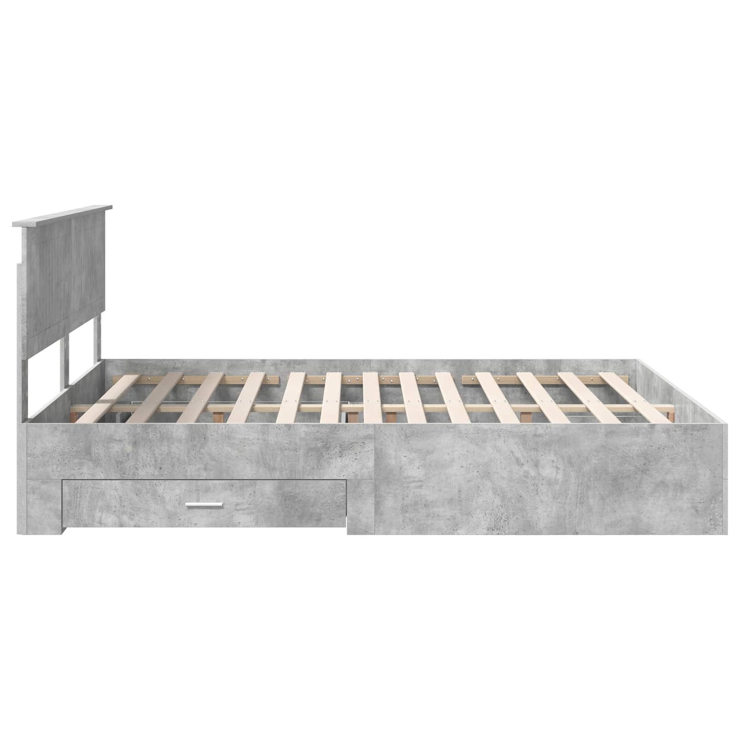 vidaXL Bed Frame Concrete Grey 160 x 200 cm Engineered Wood