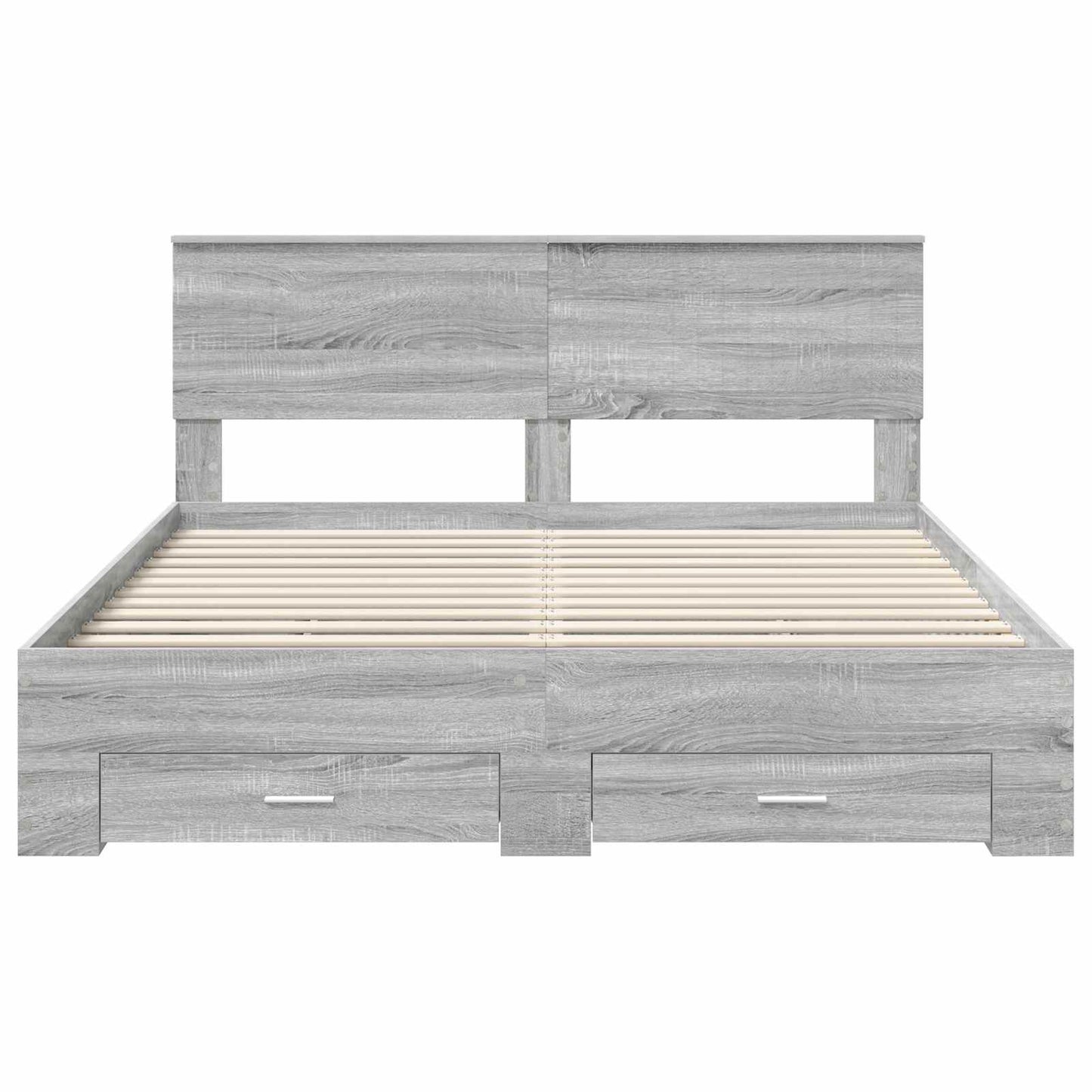 vidaXL Bed Frame with Drawer Grey Sonoma 160 x 200 cm Engineered Wood