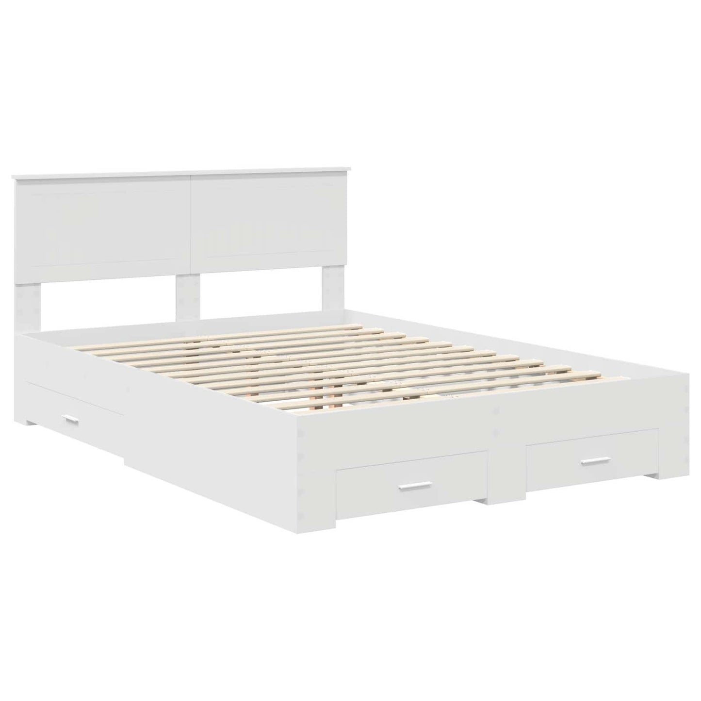 vidaXL Bed Frame with Drawer White 140 x 200 cm Engineered Wood