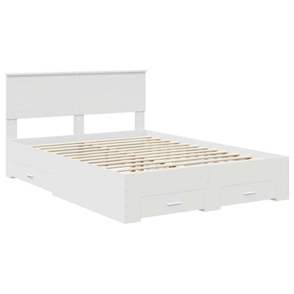 vidaXL Bed Frame with Drawer White 140 x 200 cm Engineered Wood