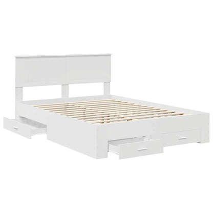 vidaXL Bed Frame with Drawer White 140 x 200 cm Engineered Wood