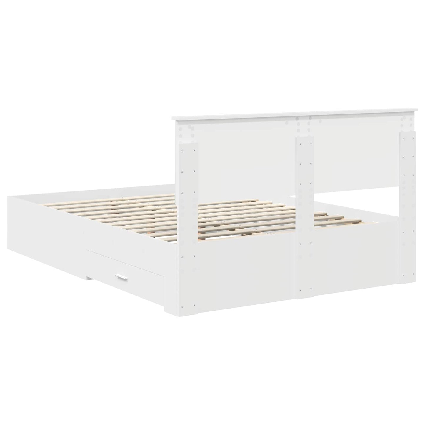 vidaXL Bed Frame with Drawer White 140 x 200 cm Engineered Wood