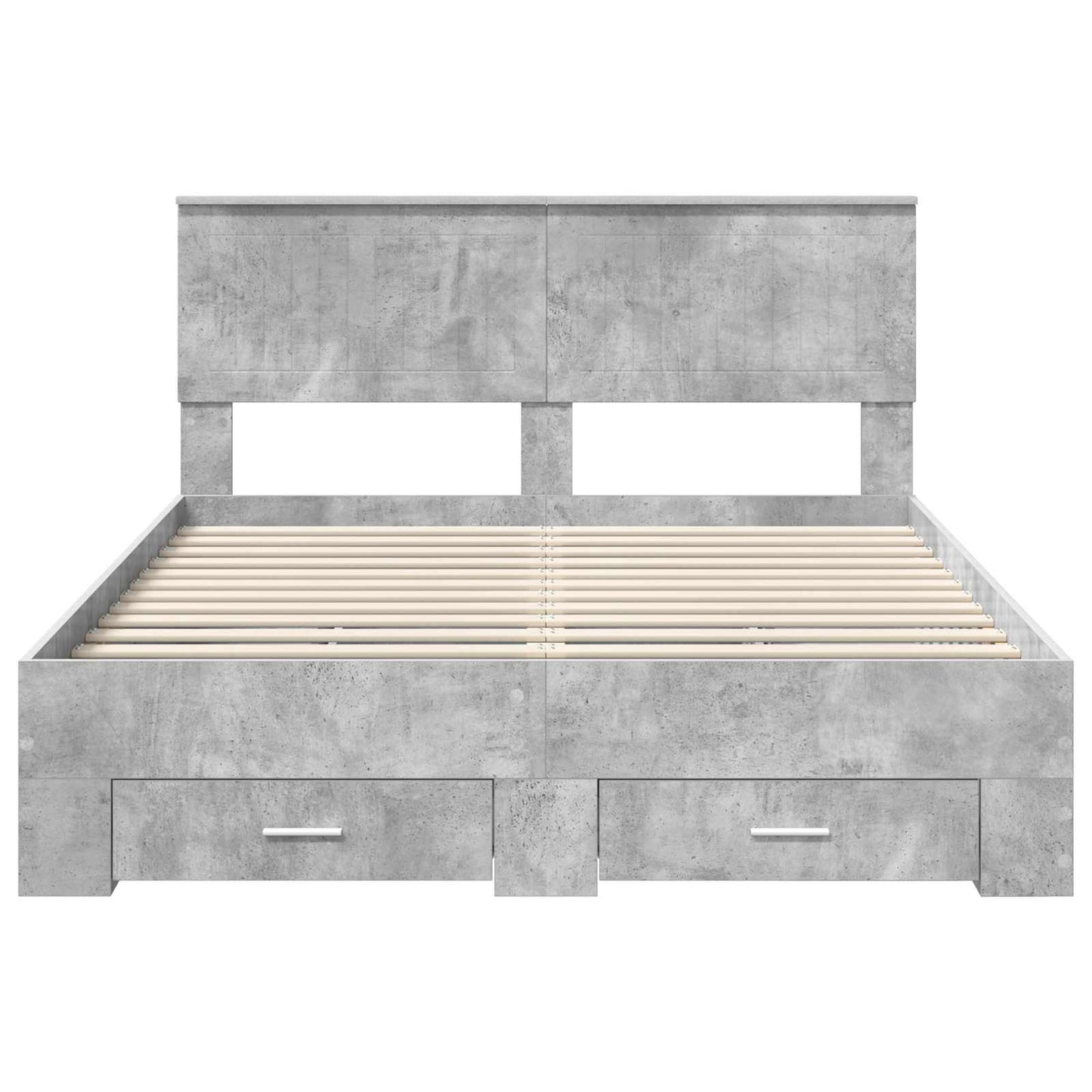 vidaXL Bed Frame Concrete Grey 140 x 200 cm Engineered Wood