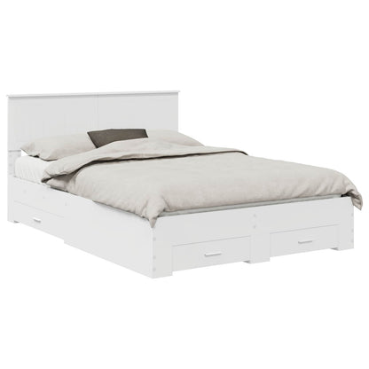 vidaXL Bed Frame with Drawer White 140 x 190 cm Engineered Wood