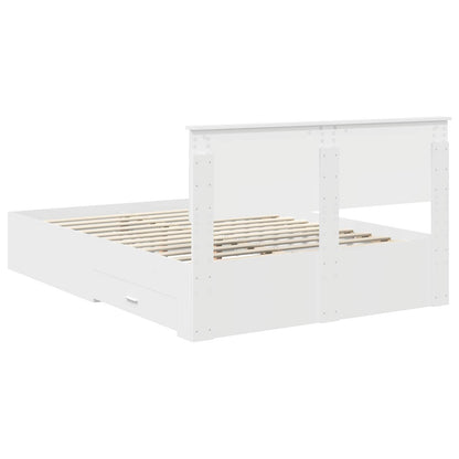 vidaXL Bed Frame with Drawer White 140 x 190 cm Engineered Wood