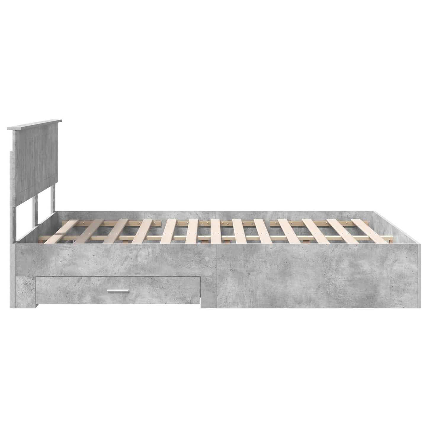 vidaXL Bed Frame Concrete Grey 140 x 190 cm Engineered Wood