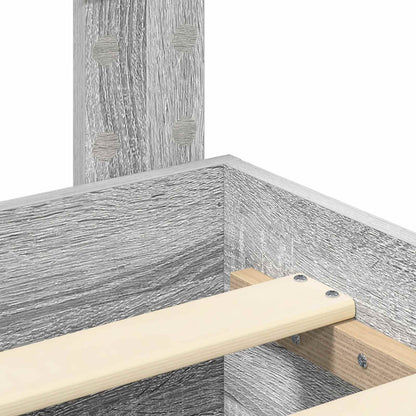 vidaXL Bed Frame with Drawer Grey Sonoma 140 x 190 cm Engineered Wood