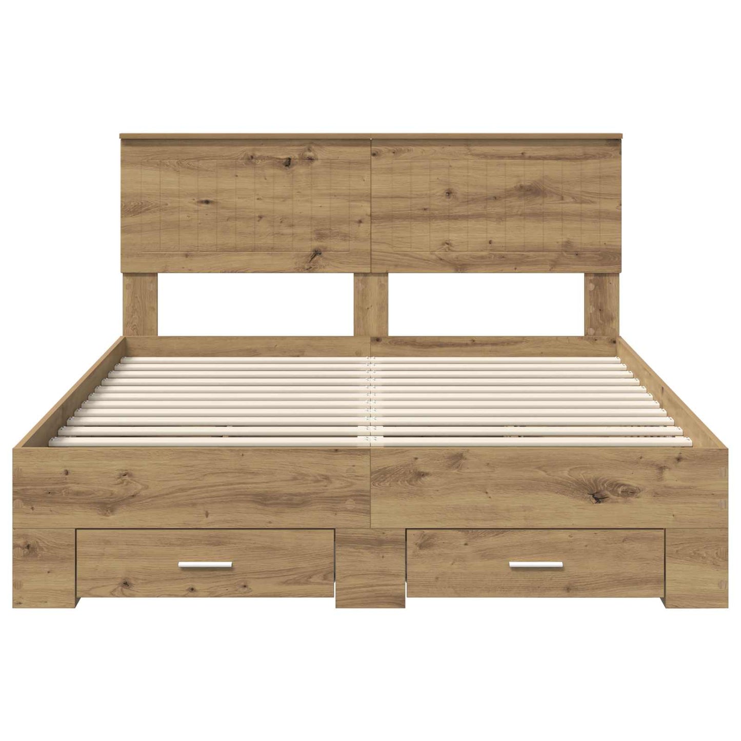 vidaXL Bed Frame with Drawer Artisan Oak 140 x 190 cm Engineered Wood