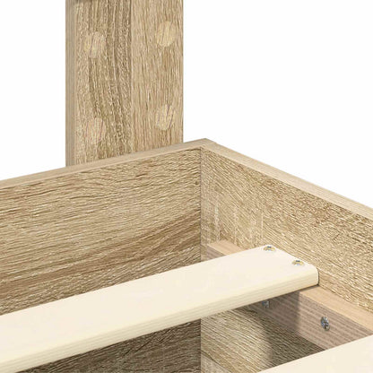 vidaXL Bed Frame with Drawer Sonoma Oak 135 x 190 cm Engineered Wood
