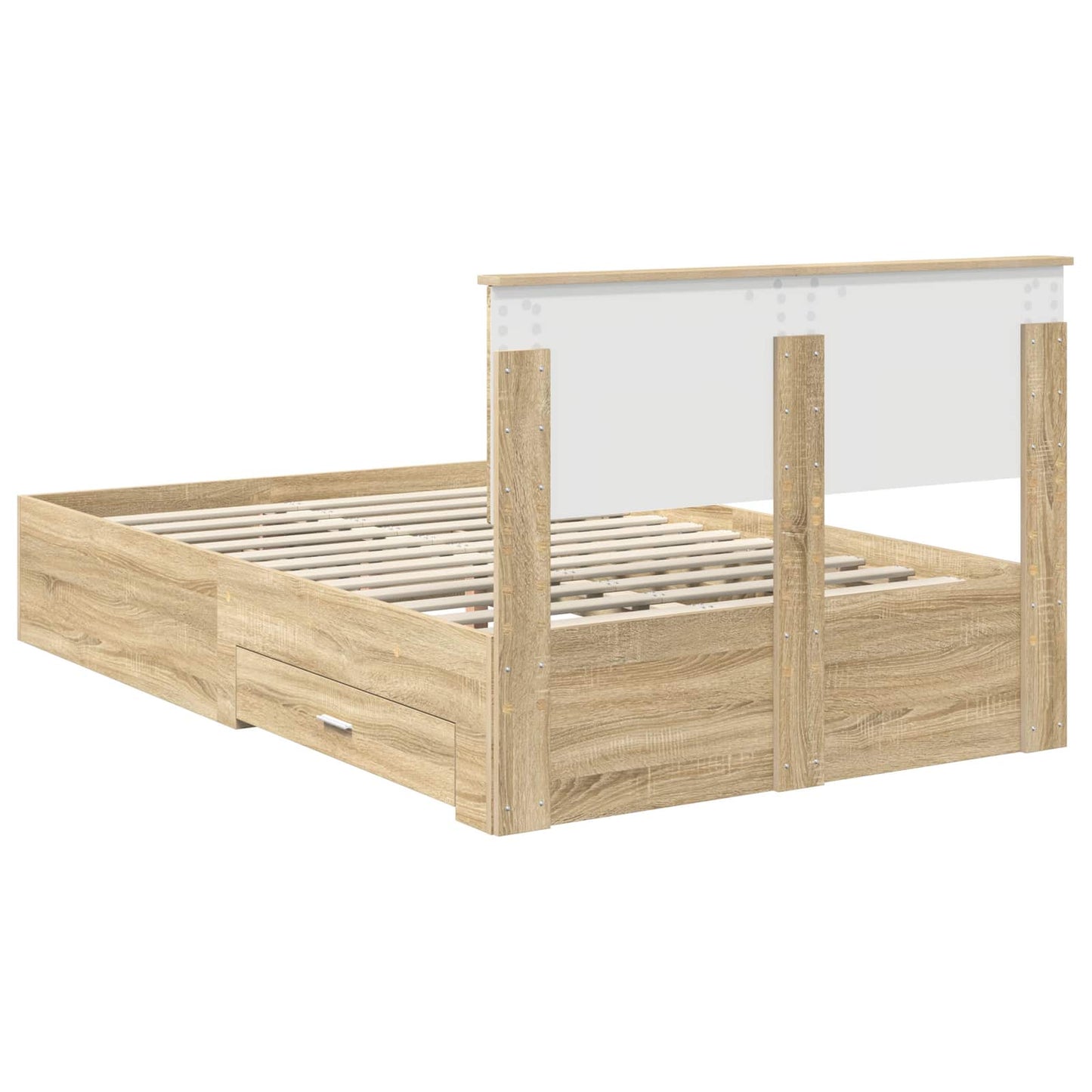 vidaXL Bed Frame with Drawer Sonoma Oak 120 x 200 cm Engineered Wood