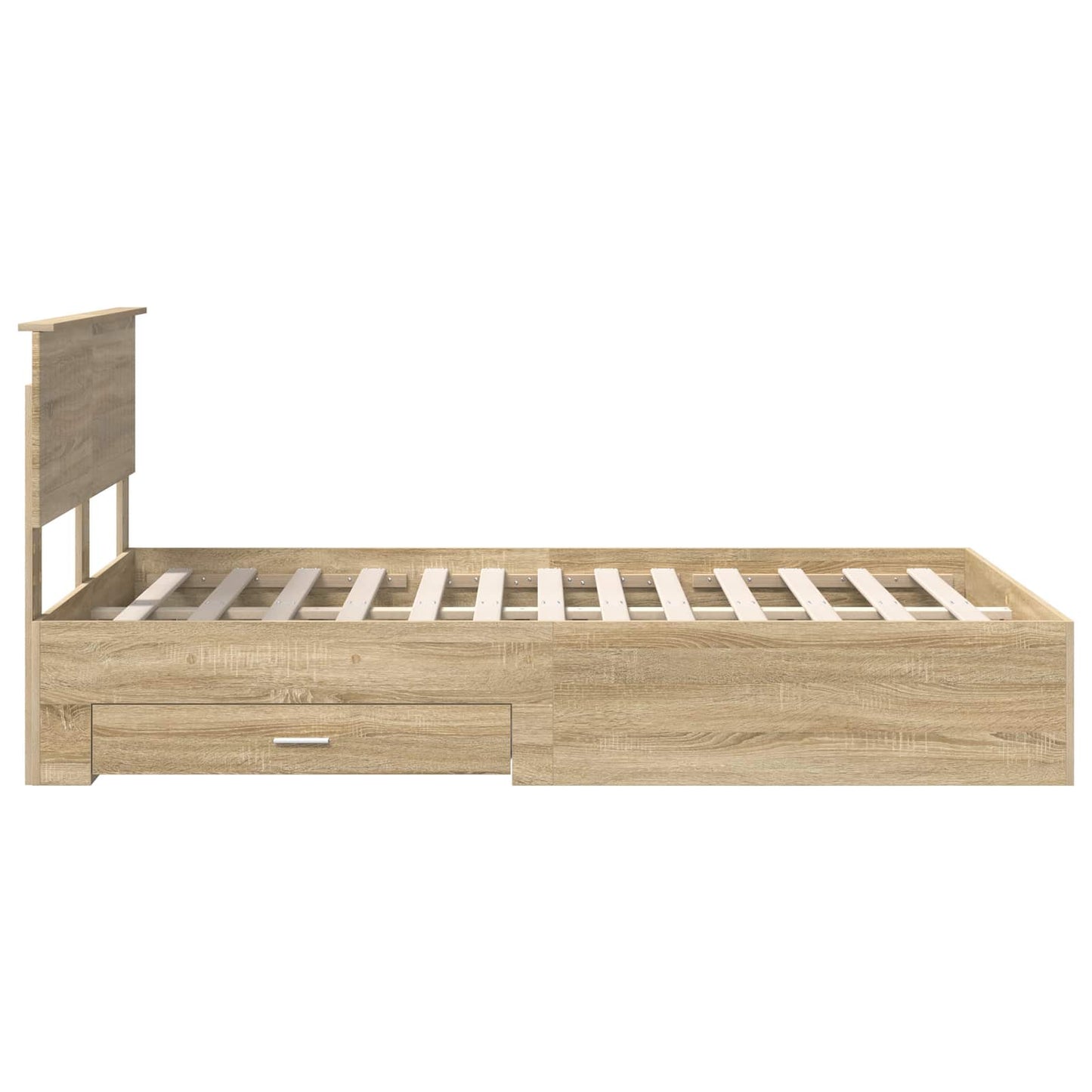 vidaXL Bed Frame with Drawer Sonoma Oak 120 x 200 cm Engineered Wood