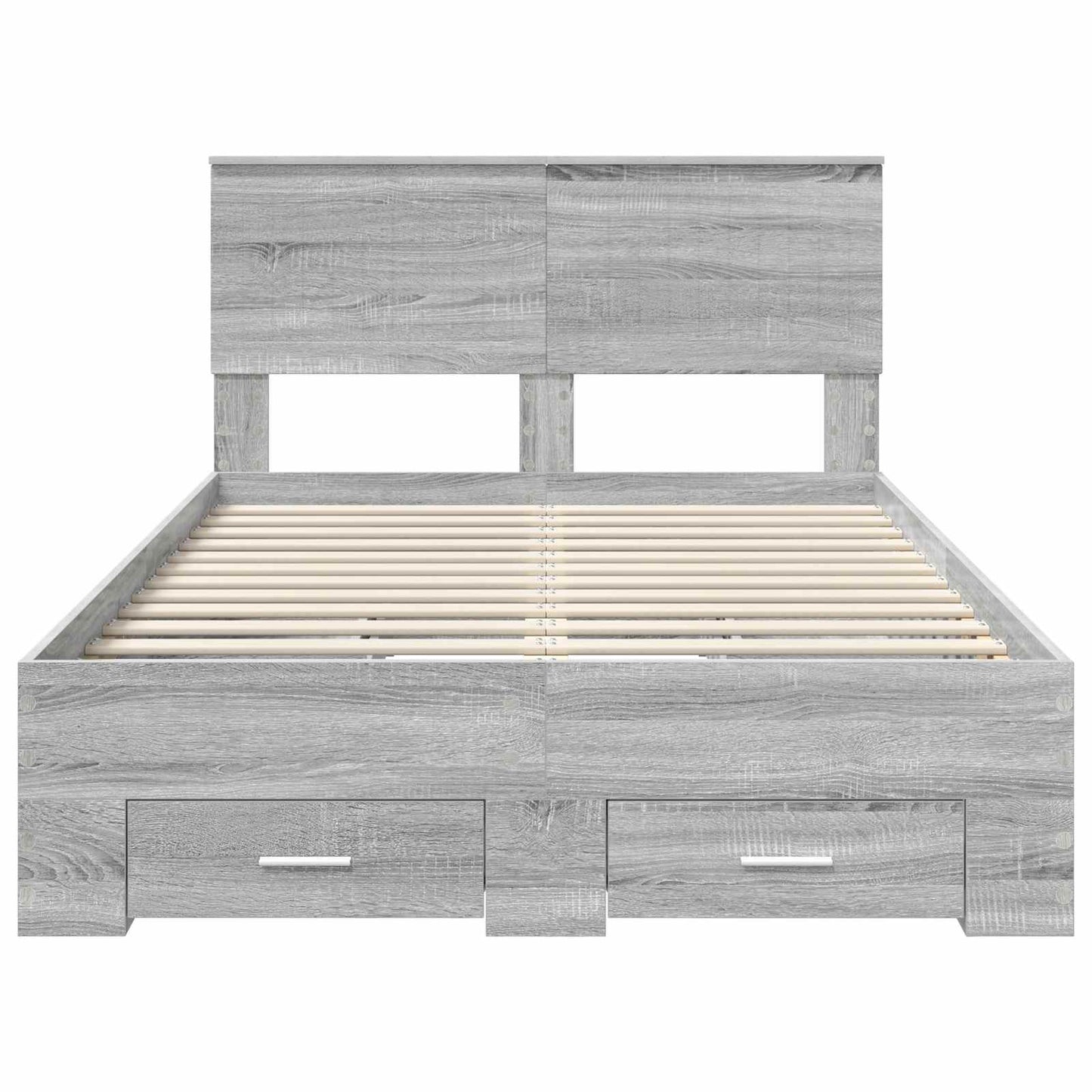 vidaXL Bed Frame with Drawer Grey Sonoma 120 x 200 cm Engineered Wood
