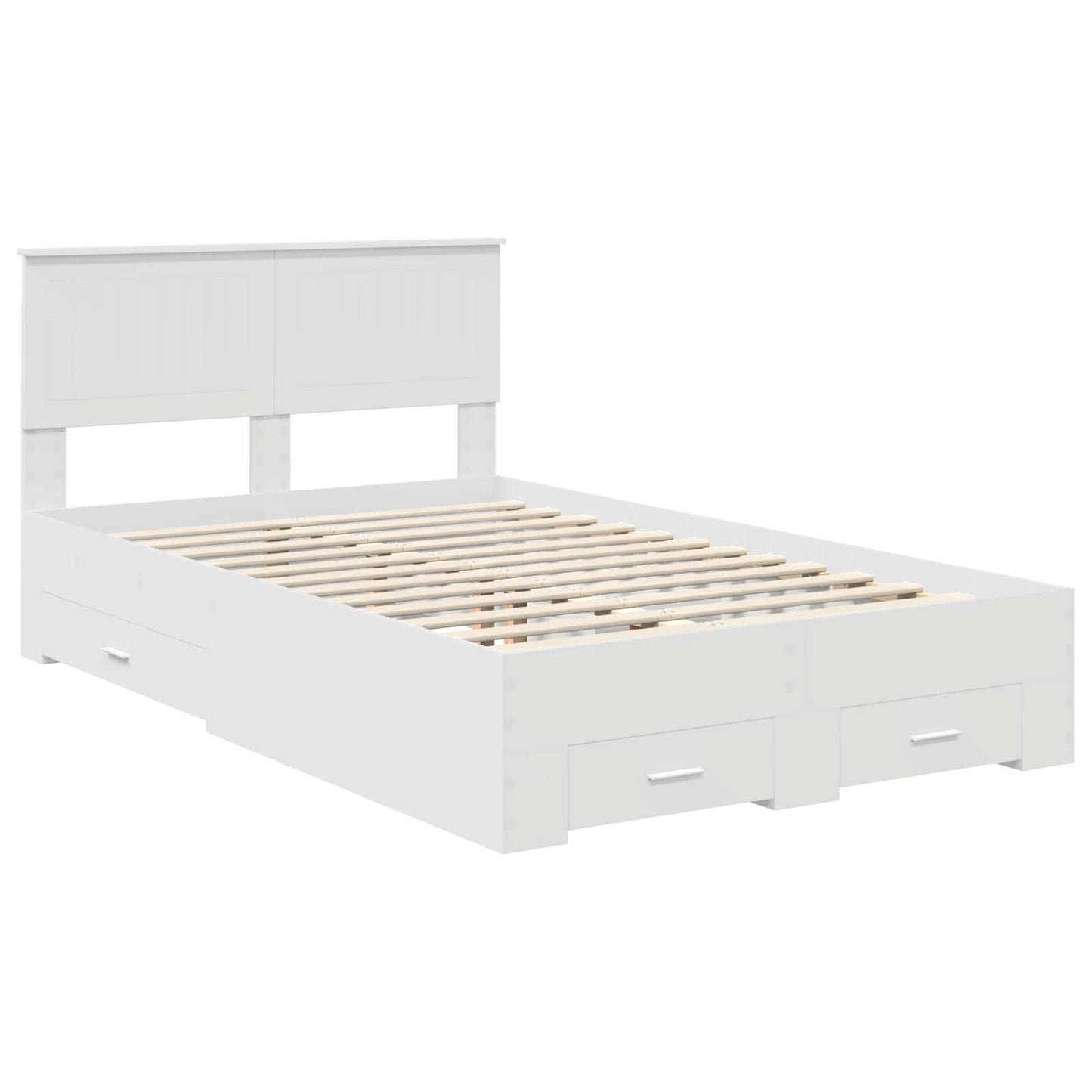 vidaXL Bed Frame with Headboard White 120 x 190 cm Engineered Wood