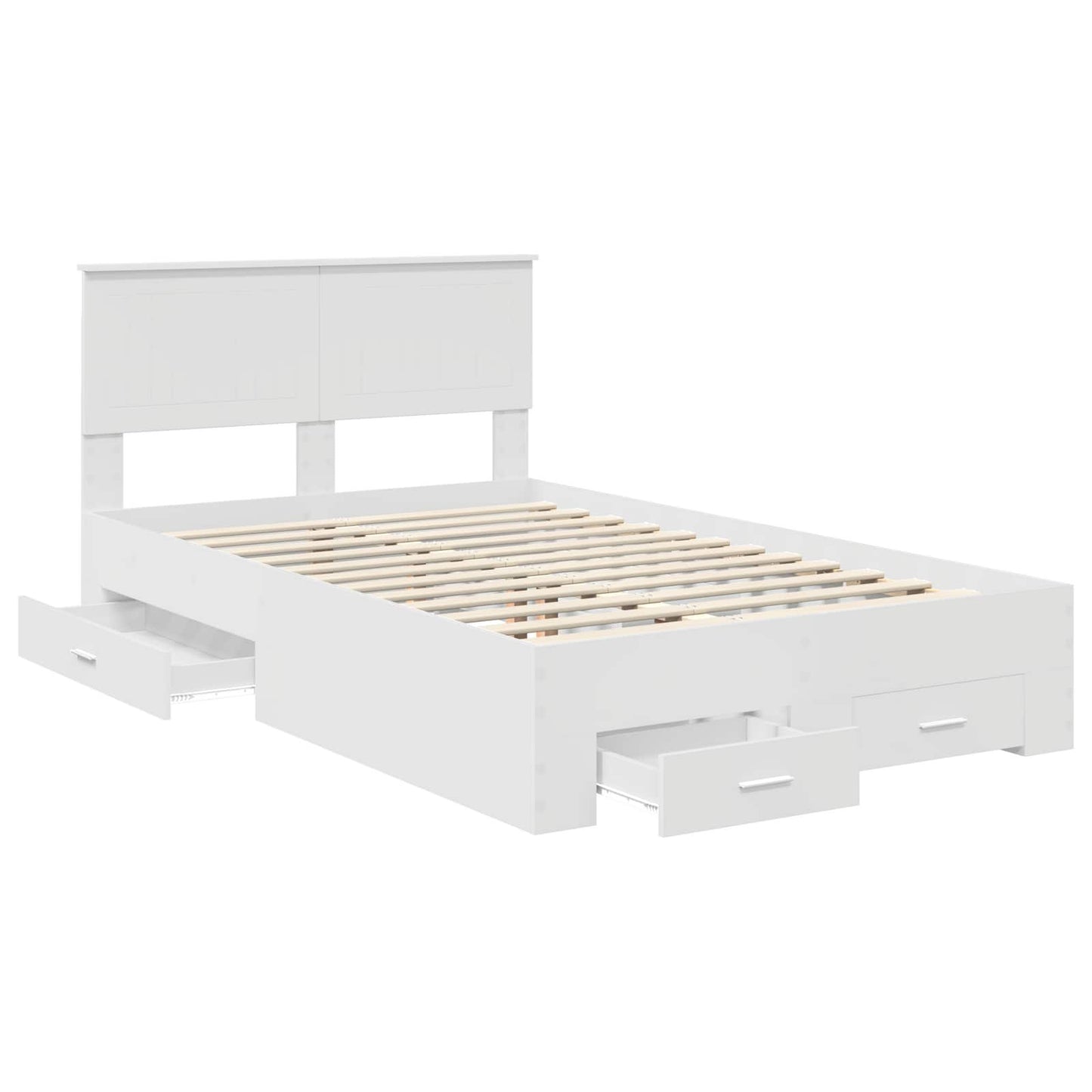 vidaXL Bed Frame with Headboard White 120 x 190 cm Engineered Wood