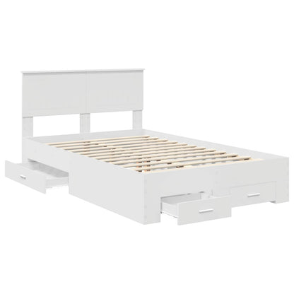 vidaXL Bed Frame with Headboard White 120 x 190 cm Engineered Wood