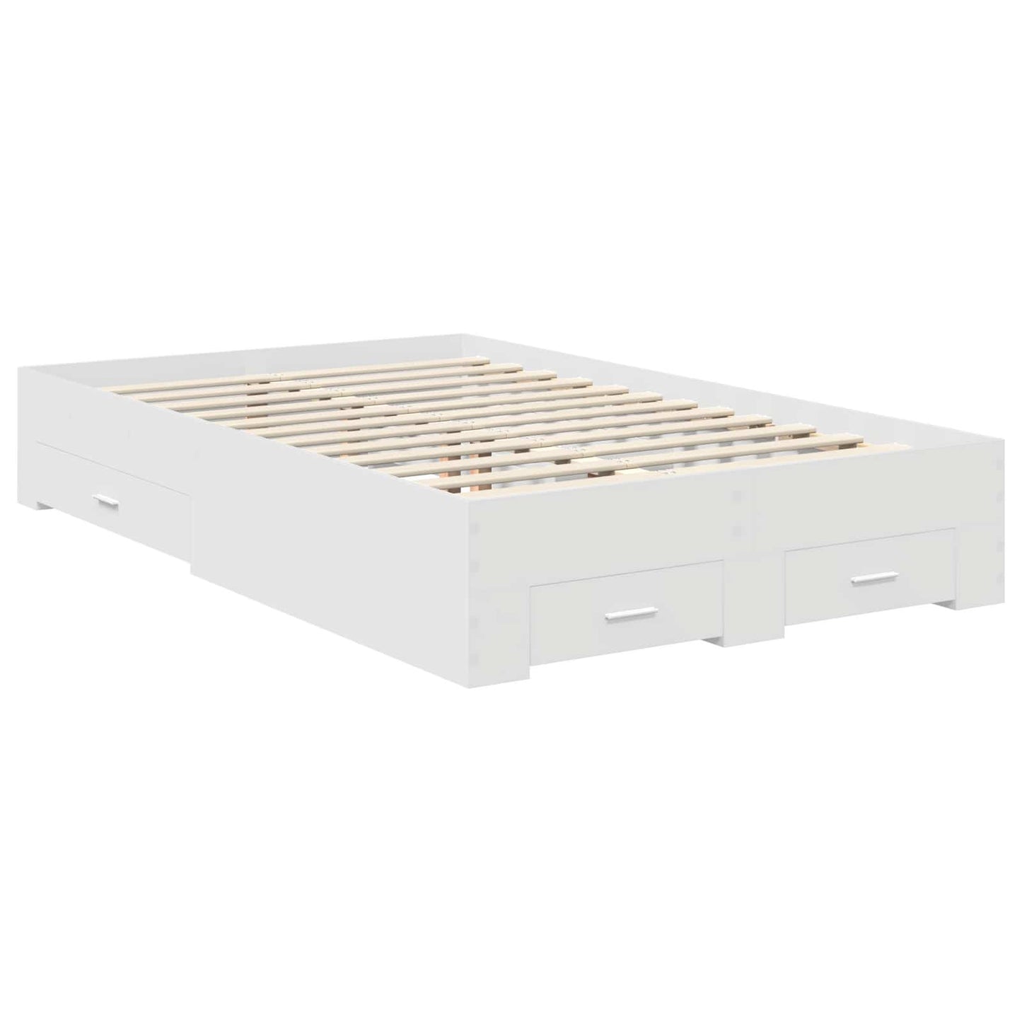 vidaXL Bed Frame with Headboard White 120 x 190 cm Engineered Wood