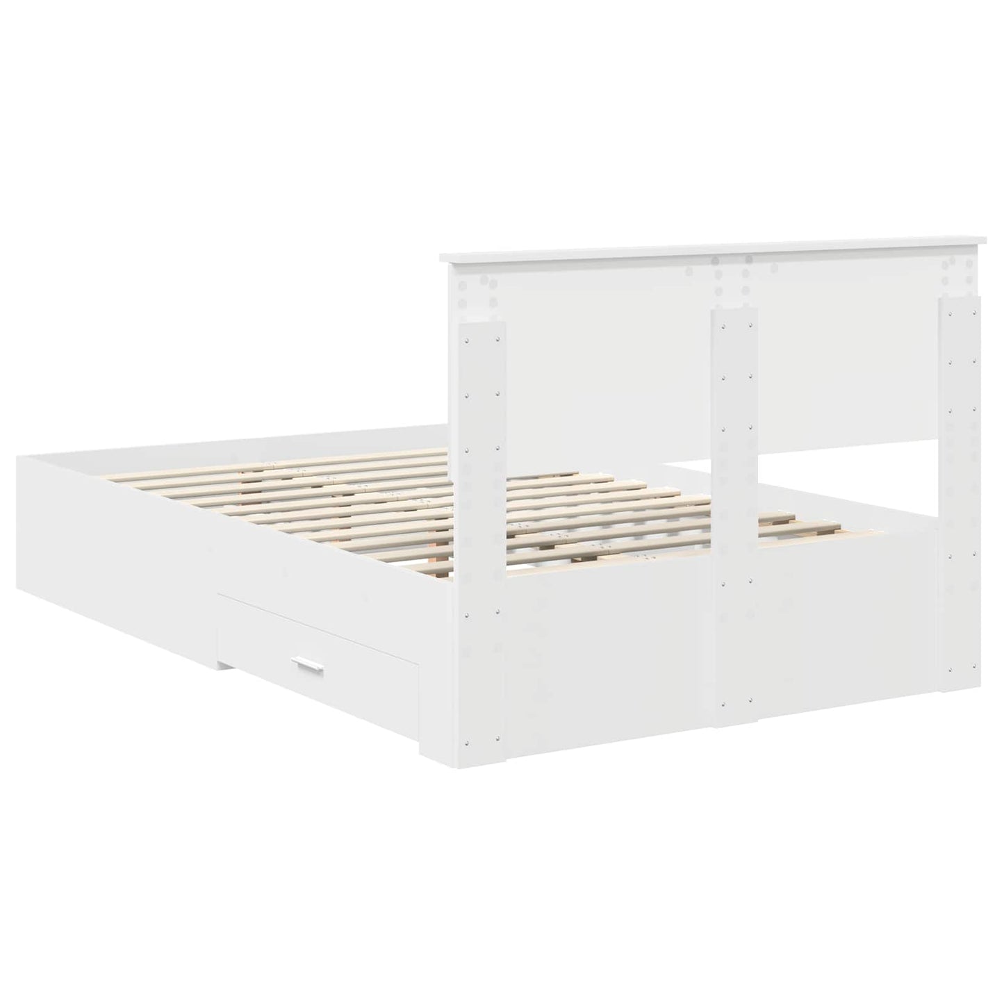 vidaXL Bed Frame with Headboard White 120 x 190 cm Engineered Wood