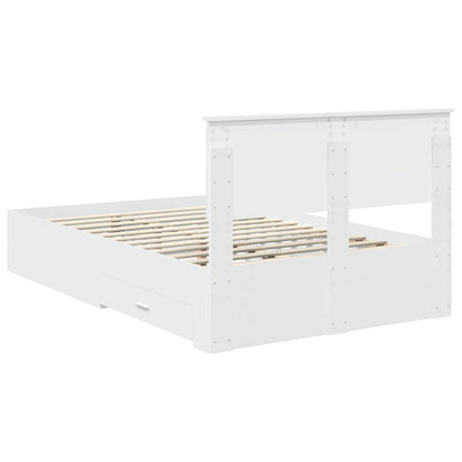 vidaXL Bed Frame with Headboard White 120 x 190 cm Engineered Wood
