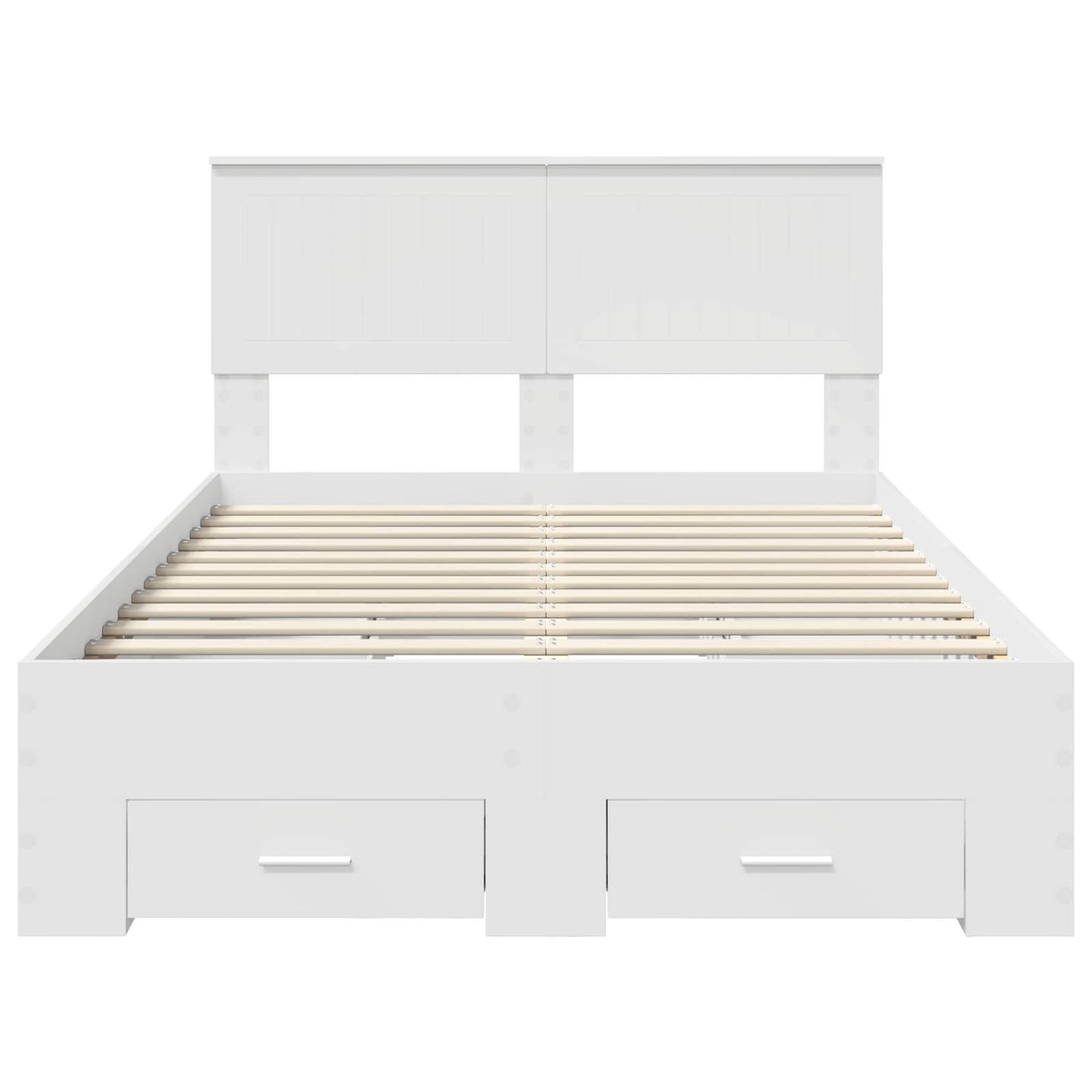 vidaXL Bed Frame with Headboard White 120 x 190 cm Engineered Wood
