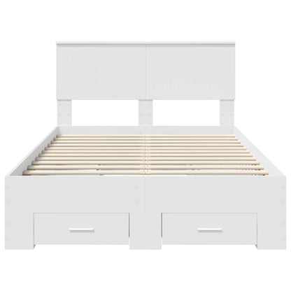 vidaXL Bed Frame with Headboard White 120 x 190 cm Engineered Wood