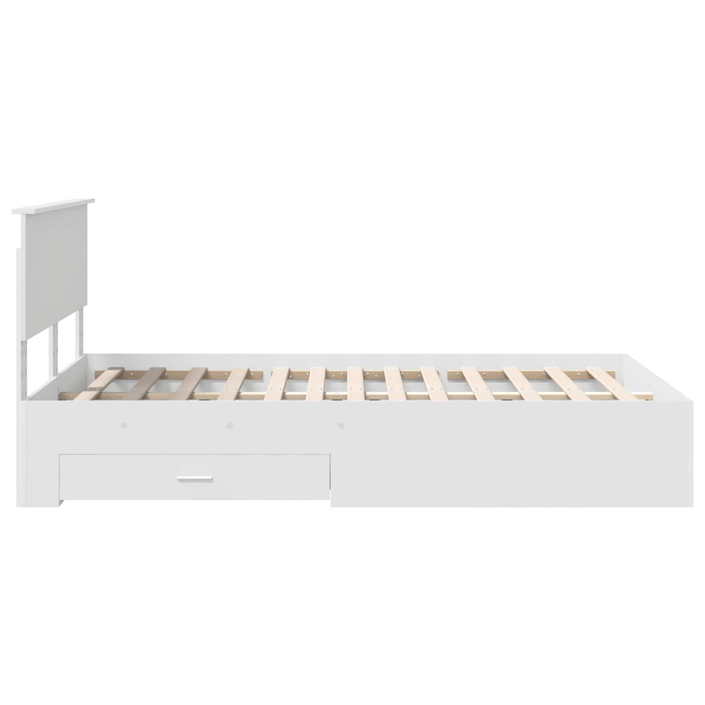 vidaXL Bed Frame with Headboard White 120 x 190 cm Engineered Wood
