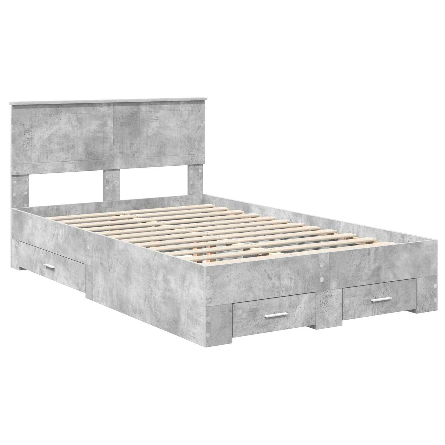 vidaXL Bed Frame Concrete Grey 120 x 190 cm Engineered Wood