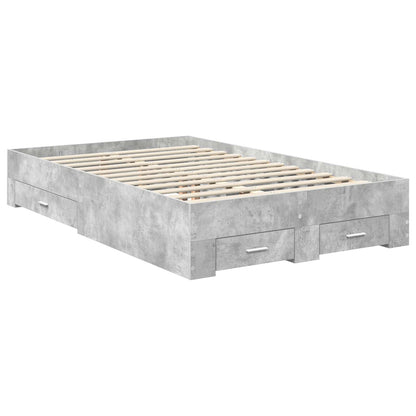 vidaXL Bed Frame Concrete Grey 120 x 190 cm Engineered Wood