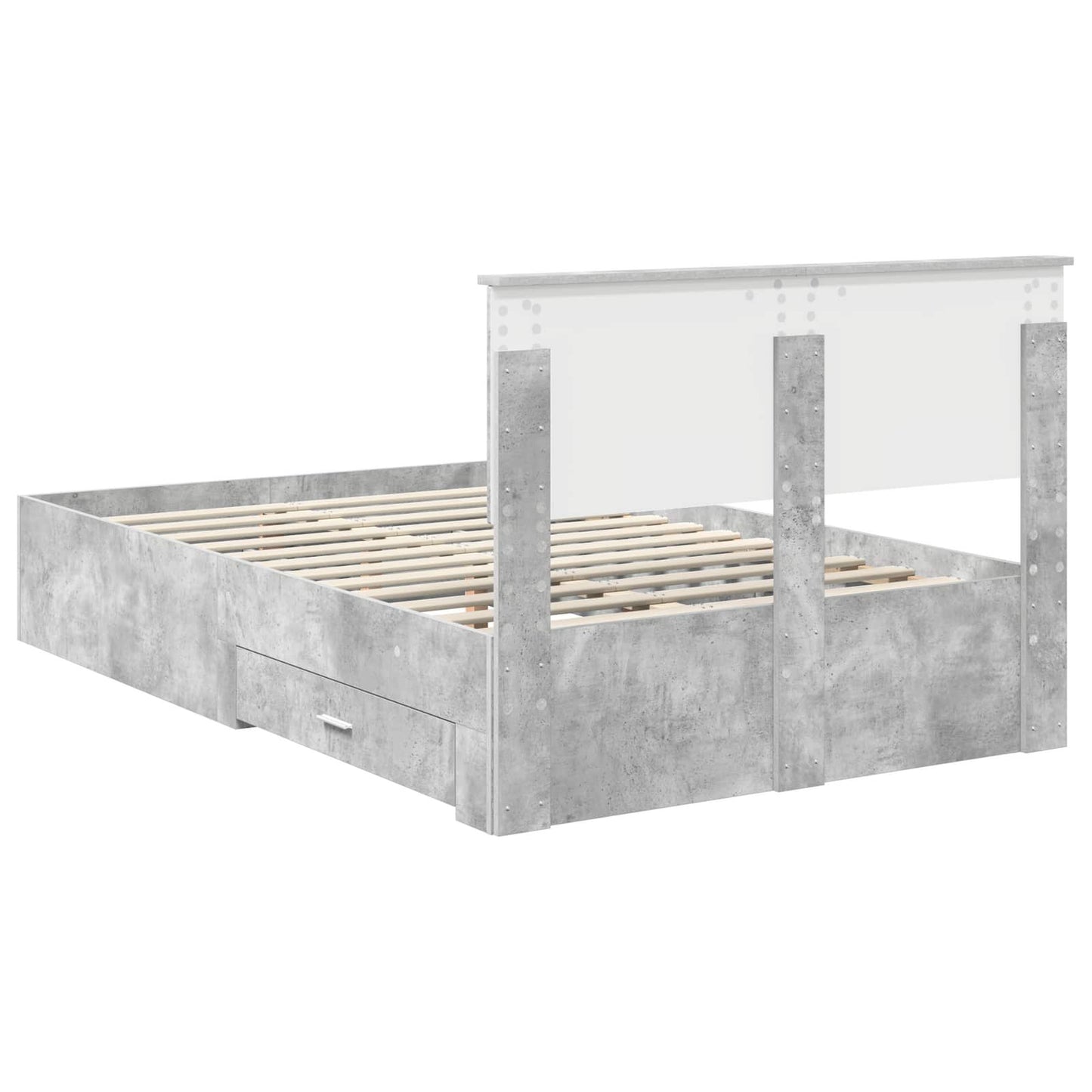 vidaXL Bed Frame Concrete Grey 120 x 190 cm Engineered Wood