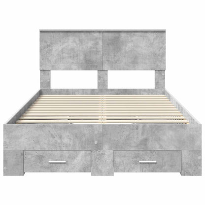 vidaXL Bed Frame Concrete Grey 120 x 190 cm Engineered Wood