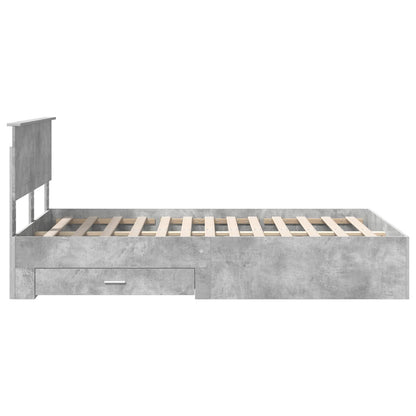 vidaXL Bed Frame Concrete Grey 120 x 190 cm Engineered Wood