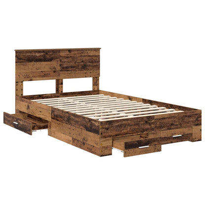 vidaXL Bed Frame with Drawer with Headboard Manual Engineered Wood