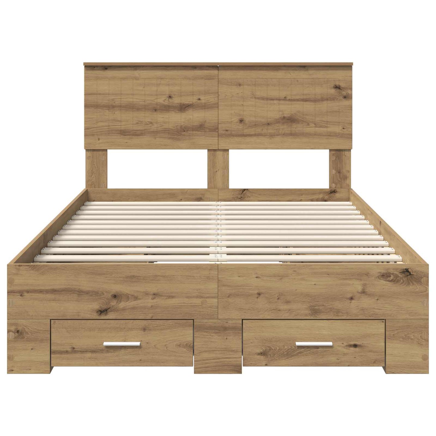 vidaXL Bed Frame with Drawer Artisan Oak 120 x 190 cm Engineered Wood