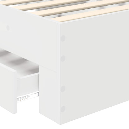 vidaXL Bed Frame with Headboard White 100 x 200 cm Engineered Wood