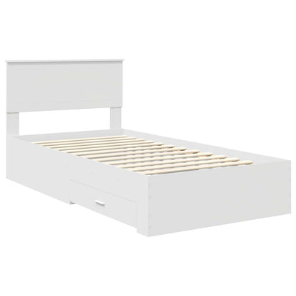 vidaXL Bed Frame with Headboard White 100 x 200 cm Engineered Wood