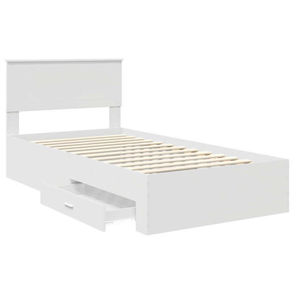 vidaXL Bed Frame with Headboard White 100 x 200 cm Engineered Wood