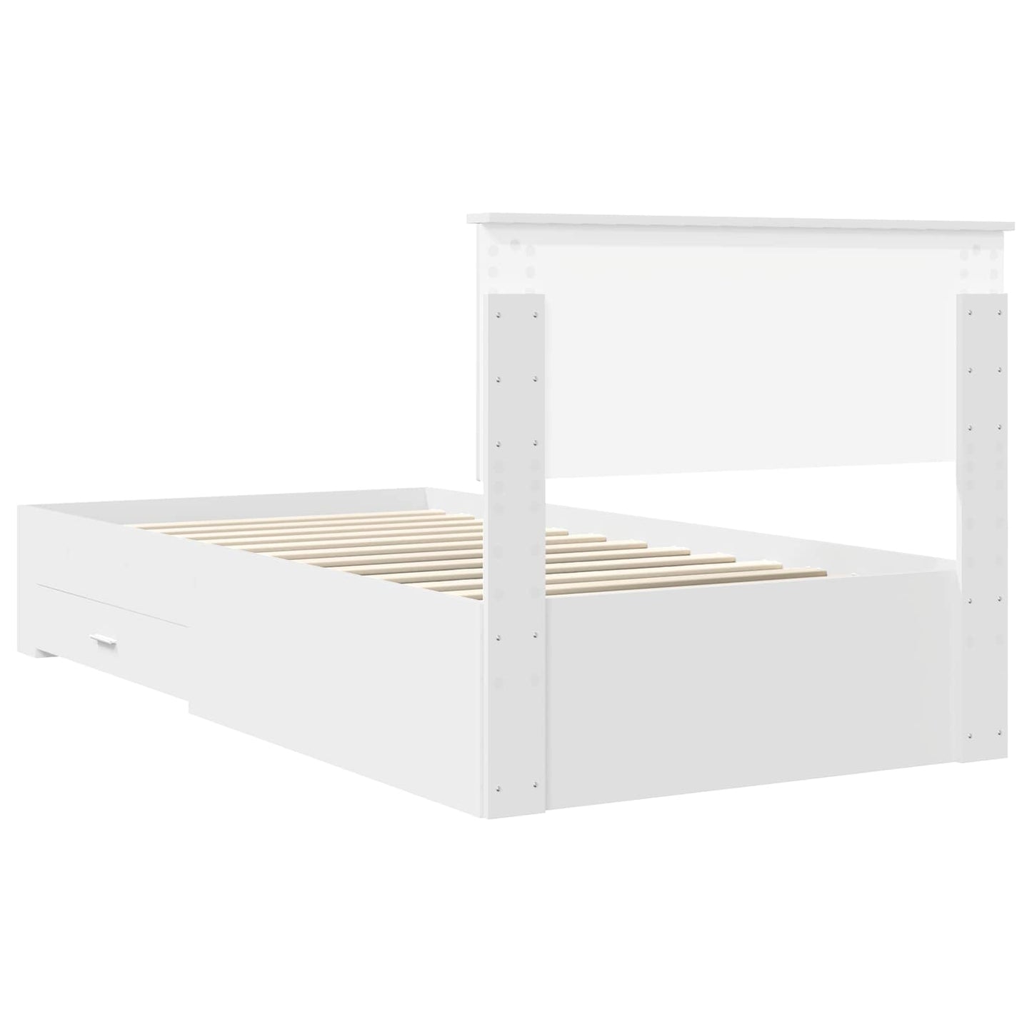 vidaXL Bed Frame with Headboard White 100 x 200 cm Engineered Wood
